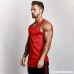 Loose Tank Top Men Donci Muscle Gym Workout Stringer Tees Solid Color Simple Basic Slim Fit Tops Red B07QGV96NQ